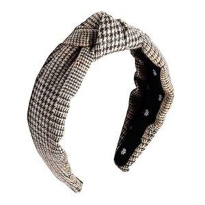Lele Sadoughi Brown Houndstooth Headband